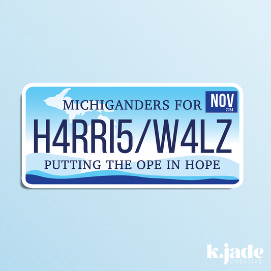 Michiganders for Harris Walz Sticker