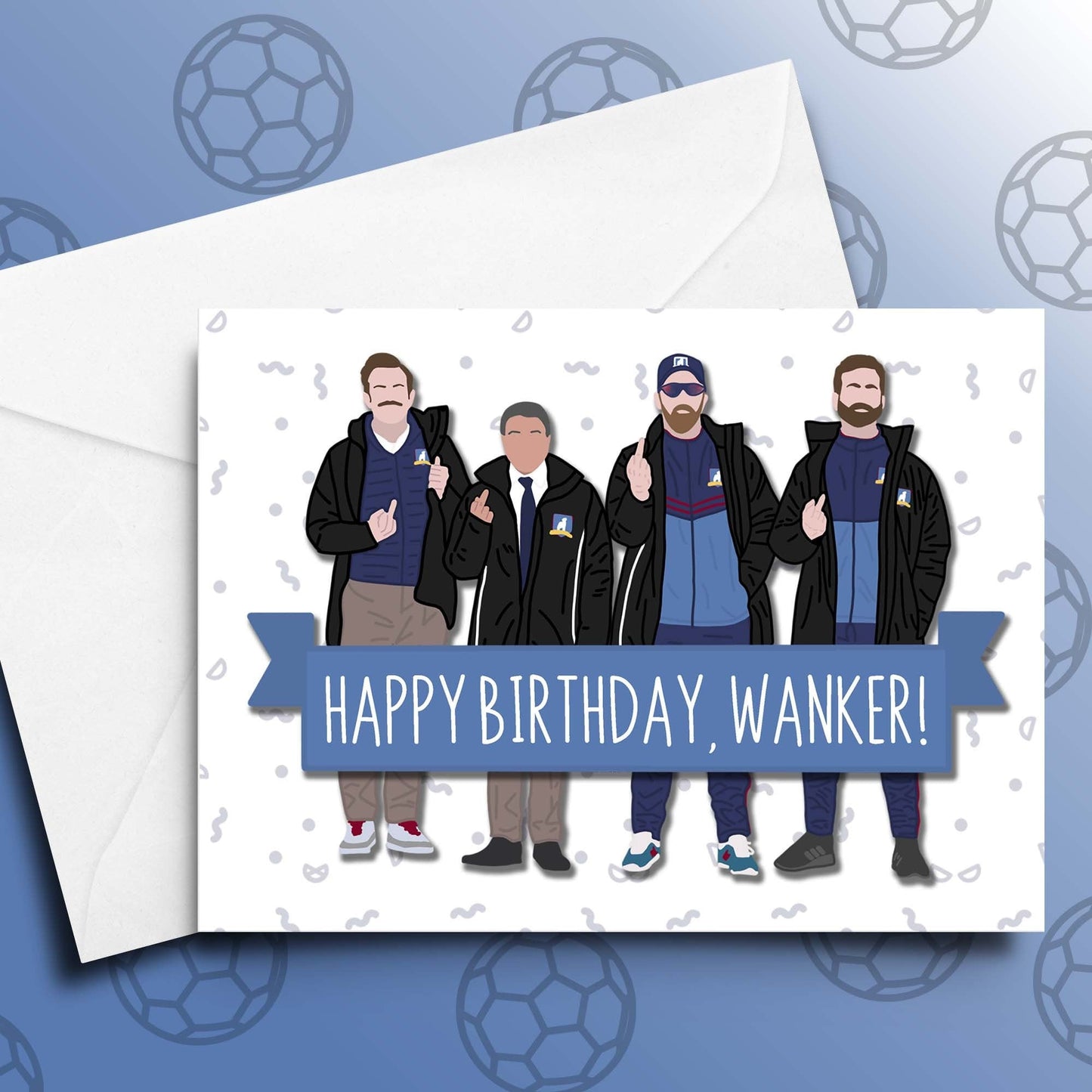 Ted Lasso Wanker Birthday Card with Sticker Addon  | Ted Lasso Middle Finger Card | Funny Birthday Card | Roy Kent Birthday | Coach Beard